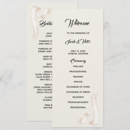 Tie the knot double side program card  programm (Vorne/Hinten)