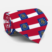Tie with Flag of Georgia, US Krawatte (Gerollt)