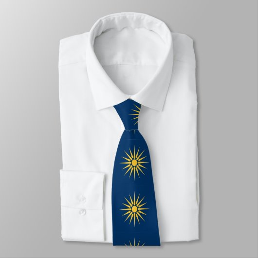 Tie with Flag of Macedonia, Greece Krawatte (Gebunden)
