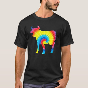 Tied Dye Kuh Regenbogen Druck Färse Bauernhof Hipp T-Shirt