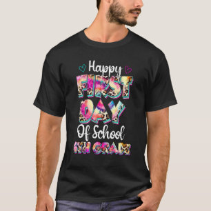 Tied Dye Leopard Froher Erster Schultag 4. Klasse T-Shirt