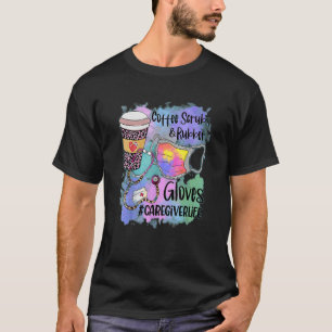 Tied Dye Leopard Pflegekraft Leben Kaffee Peeling T-Shirt