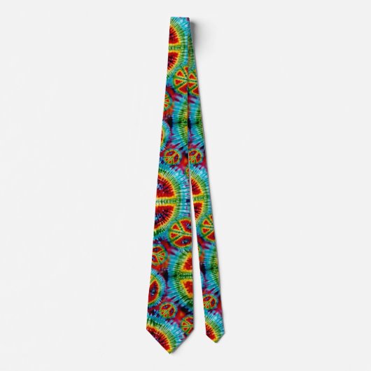 Tied Dyed psychedelische Friedenszeichen Krawatte (Vorderseite)