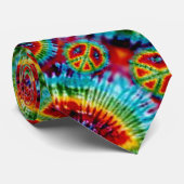 Tied Dyed psychedelische Friedenszeichen Krawatte (Gerollt)