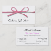 Tied Pink Bow Business Cards Visitenkarte (Vorne/Hinten)
