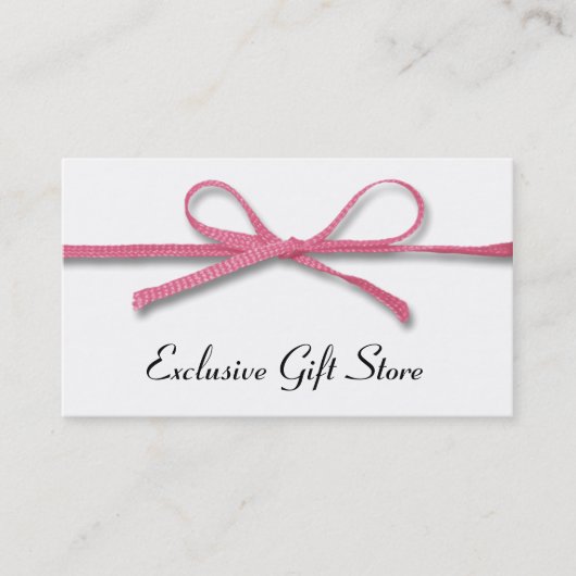 Tied Pink Bow Business Cards Visitenkarte (Vorderseite)