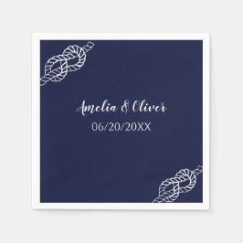 Tied The Knot Nautical Rope White & Navy Wedding Serviette
