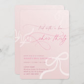 Tied With a Bow Ribbon Girls 30th Birthday Einladung (Vorne/Hinten)