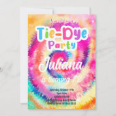 Tiedye Birthday Invite Einladung (Vorderseite)