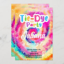 Tiedye Birthday Invite Einladung