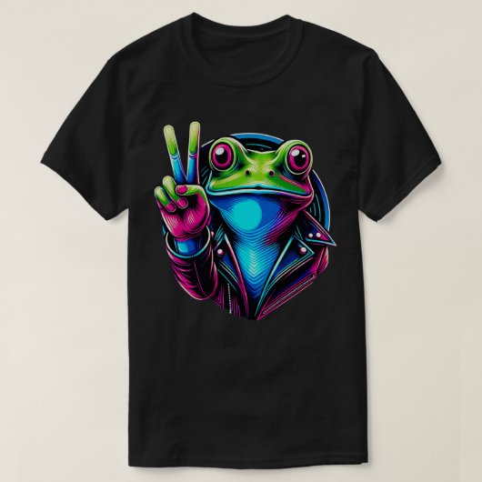 TieDye Cool Frog Hippie 3 T-Shirt (Design vorne)