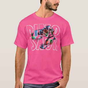Tiedye Dinosaur Skeleton Vintag Dinosaur Muster T-Shirt