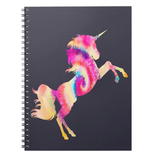 Tiedye-Einhorn Notizblock (Vorderseite)