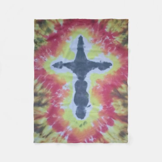 tiedye Fleece-Deckenkreuz Fleecedecke (Vorderseite)