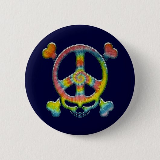 Tiedye-Friedenspirat Button (Vorderseite)
