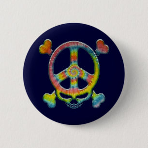 Tiedye-Friedenspirat Button