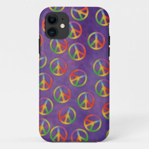Tiedye-Friedenszeichen auf Lila Case-Mate iPhone Hülle