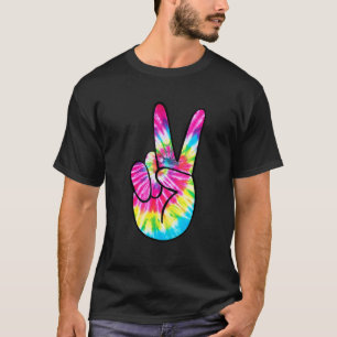 Tiedye-Friedenszeichen-Hand Hippies V 5 T-Shirt