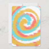 Tiedye-Geburtstagsfeier Farbige Einladung (Rückseite)