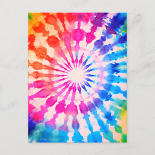 Tiedye Groovy Hippie Fettes Farbdesign Postkarte