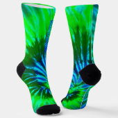 Tiedye Grün und Blau Design Socken (Gewinkelt)