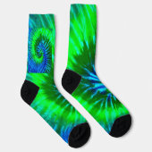 Tiedye Grün und Blau Design Socken (Rechts)