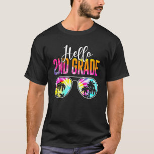 Tiedye Hallo 2. Klasse Lehrer Erster Schultag T-Shirt