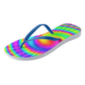 TieDye Hippie Psychedelic Groovy Colorful 70er Badesandalen (Schrägansicht)