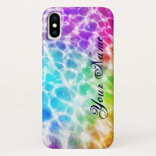 Tiedye Hippie Wavy Regenbogeneffekt Personalisiert Case-Mate iPhone Hülle (Rückseite)