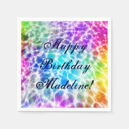 Tiedye Hippie Wavy Regenbogeneffekt Serviette (Vorderseite)