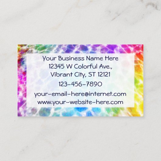Tiedye Hippie Wavy Regenbogeneffekt Visitenkarte (Rückseite)