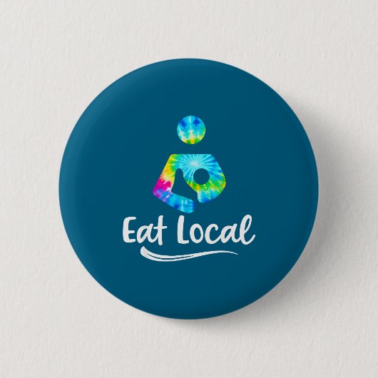 Tiedye Iss Lokales Essen Stillen Überlebender Desi Button (Vorderseite)