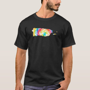 Tiedye-Karte von Puerto Rico Boricua Männer Frauen T-Shirt