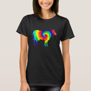 Tiedye-Kuh Hippie-Kuh Retro-Tier T-Shirt