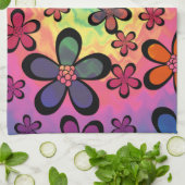 tiedye mit Blumen Geschirrtuch (Gefaltet)