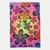 tiedye mit Blumen Geschirrtuch (Vertikal)