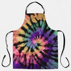 Tiedye-Muster. Handgezeichnetes Regenbogen-Shibori Schürze