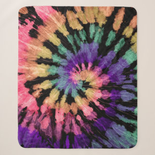 Tiedye-Muster. Handgezeichnetes Regenbogen-Shibori Sherpadecke
