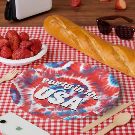 Tiedye Pappteller (Picknick)