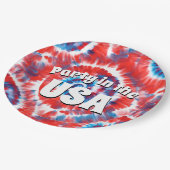 Tiedye Pappteller (Schrägansicht)