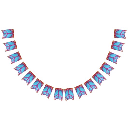 tiedye Partyflaggenfahne Friedenszeichen Wimpelkette (Alle)