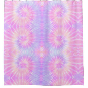 Tiedye Pastel Rainbow Spiral Hippie Gefärbte Krawa Duschvorhang