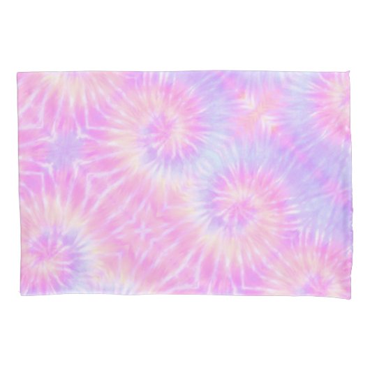 Tiedye Pastel Rainbow Spiral Hippie Gefärbte Krawa Kissenbezug (Vorderseite)