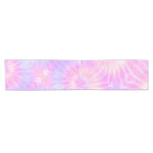 Tiedye Pastel Rainbow Spiral Hippie Gefärbte Krawa Kurzer Tischläufer (Horizontal)