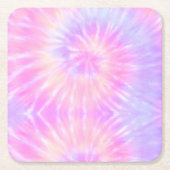 Tiedye Pastel Rainbow Spiral Hippie Gefärbte Krawa Rechteckiger Pappuntersetzer (Vorderseite)