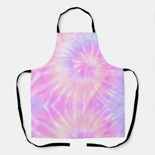 Tiedye Pastel Rainbow Spiral Hippie Gefärbte Krawa Schürze (Vorderseite)