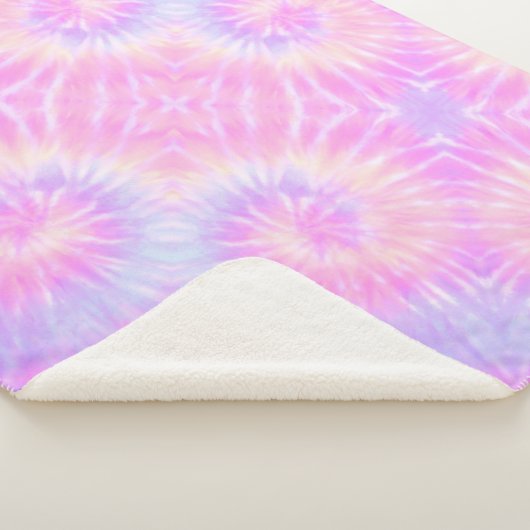 Tiedye Pastel Rainbow Spiral Hippie Gefärbte Krawa Sherpadecke (3/4)