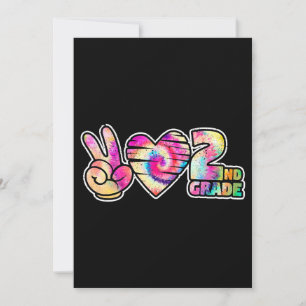 Tiedye Peace Liebe Zweite Stufe Niedlich School Te Einladung