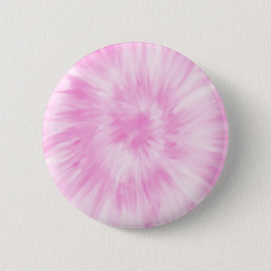 Tiedye Pink Spiral Hippie Gefärbte Krawatte Button (Vorderseite)