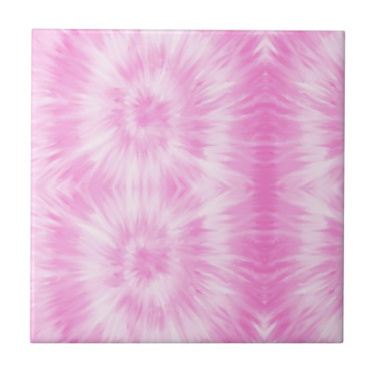 Tiedye Pink Spiral Hippie Gefärbte Krawatte Fliese (Vorderseite)